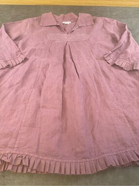 Embellish Women’s Purple Linen Ruffle-Trim babydoll dress S/M